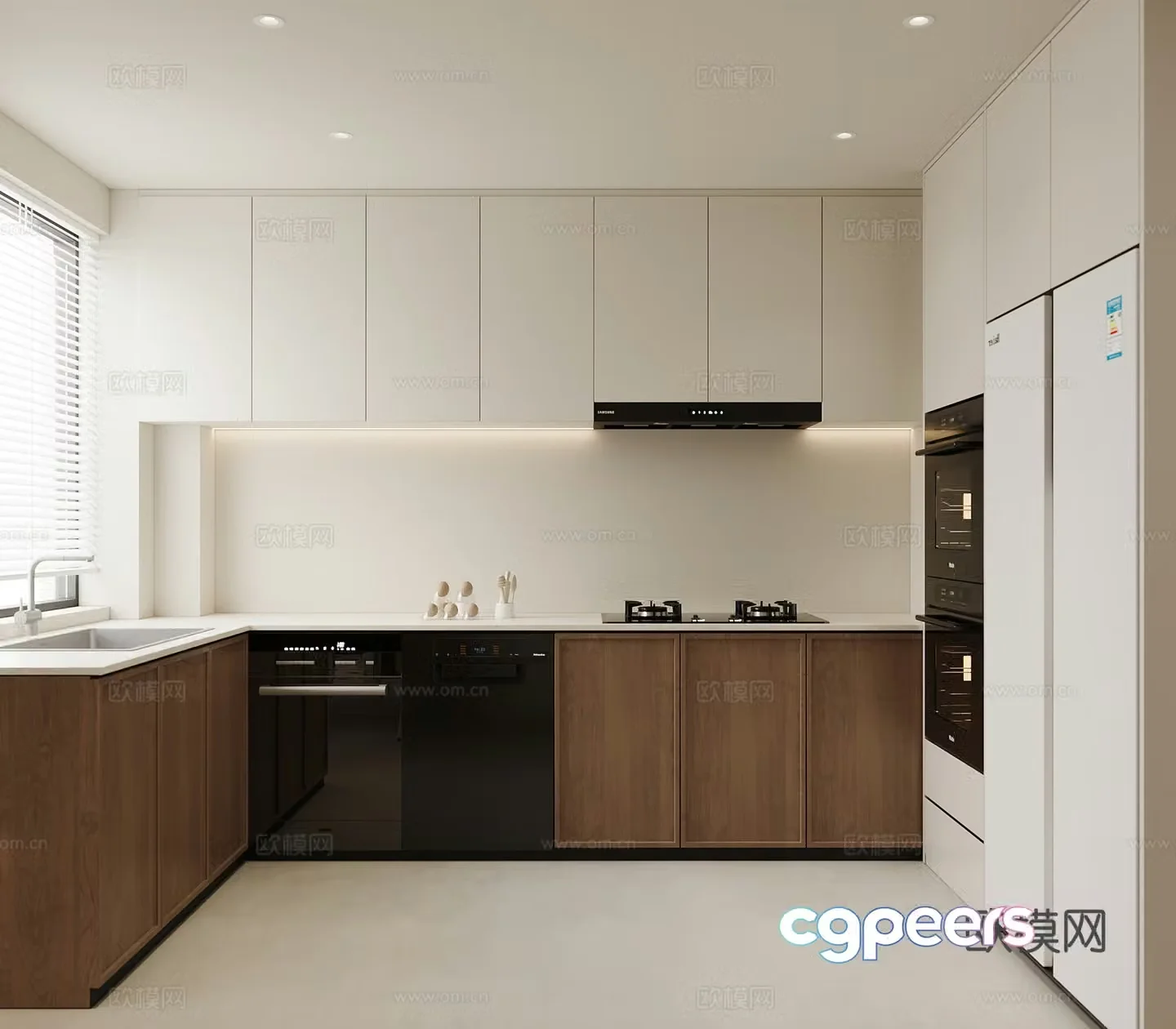 Middle style kitchen 3d model