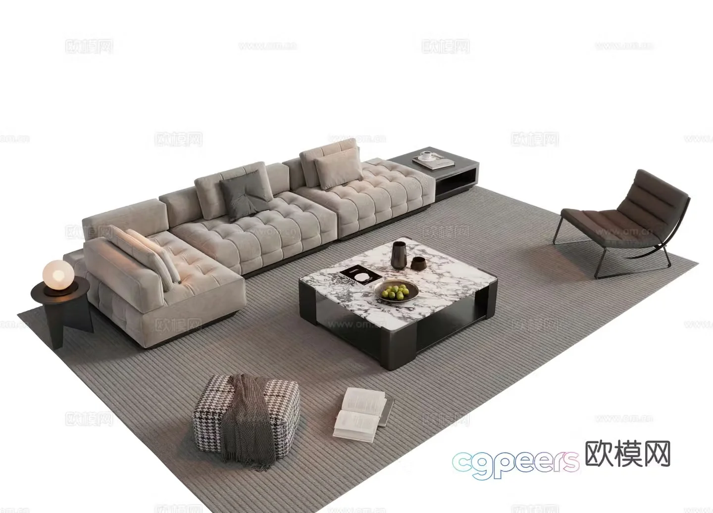 Italian sofa combination sofa 3D model