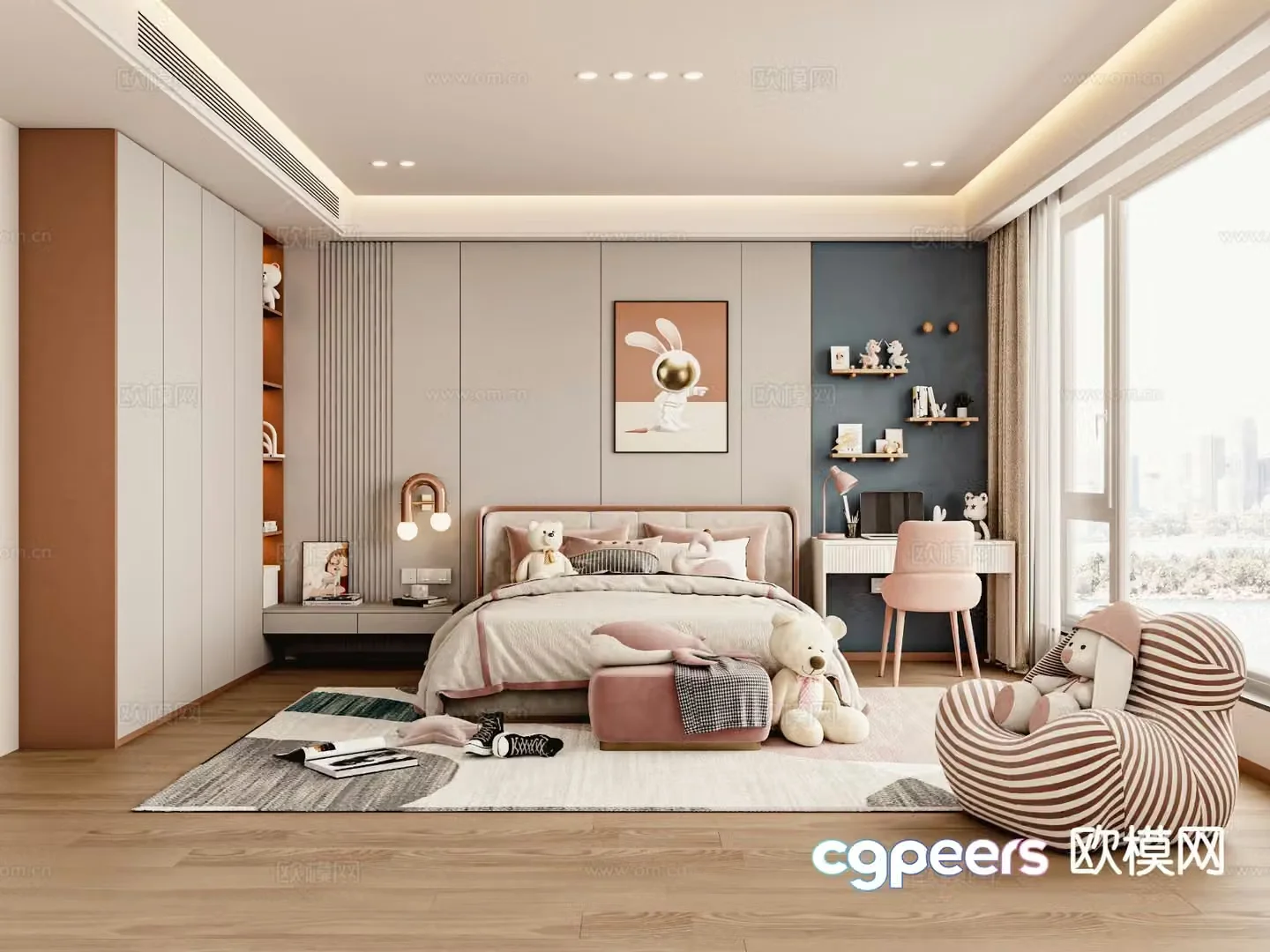 Modern girl’s room children’s room kid’s room 3d model