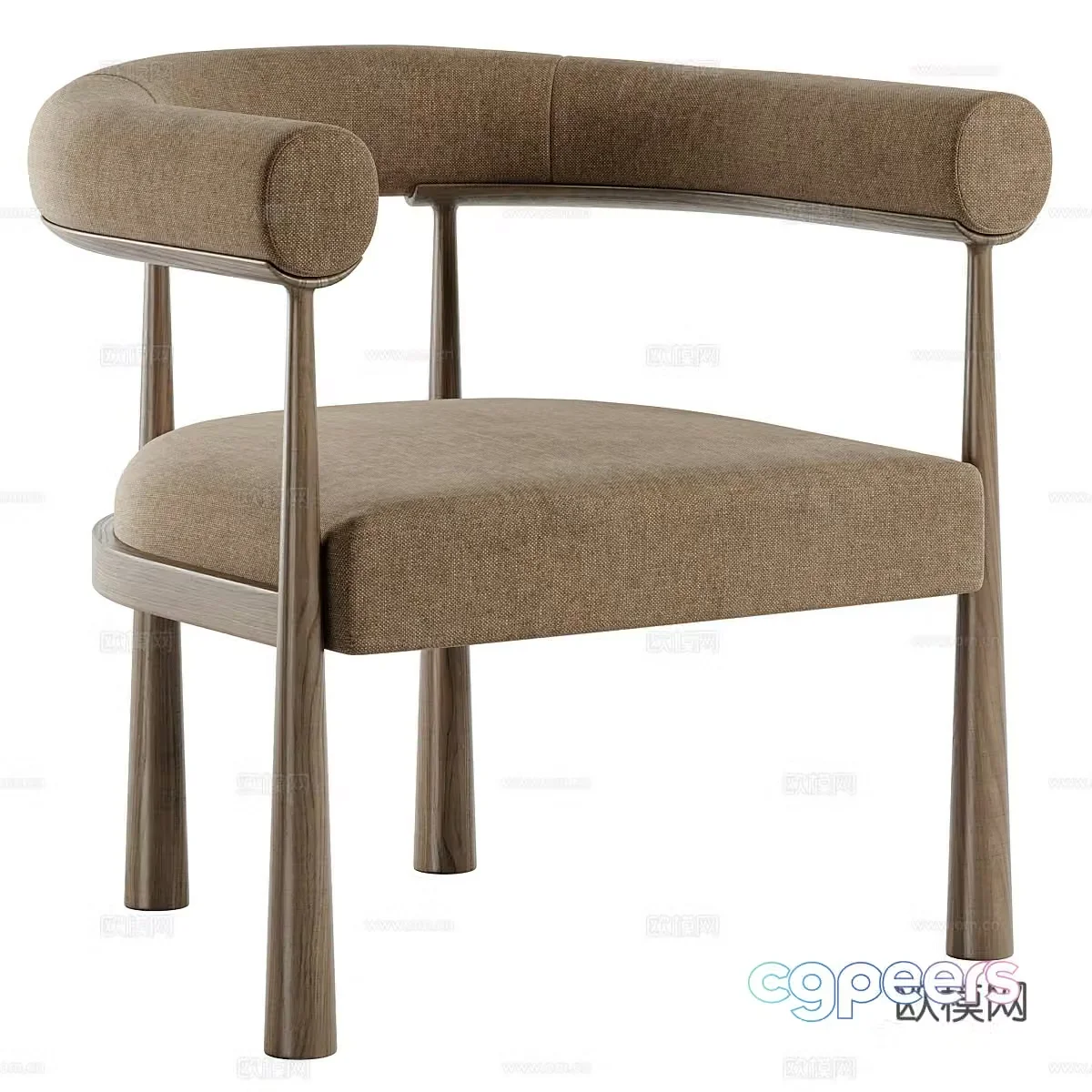 Wasabi style single chair Wasabi style dining chair Art single chair Fabric dining chair Fabric single chair Fabric single chair Fabric 3D model