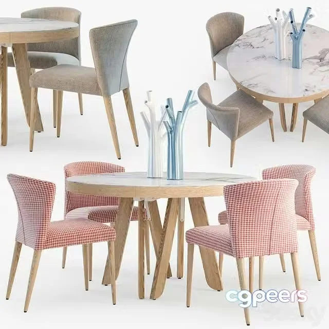 3ds Max Free – Ligne Roset Satori table Circo chair set