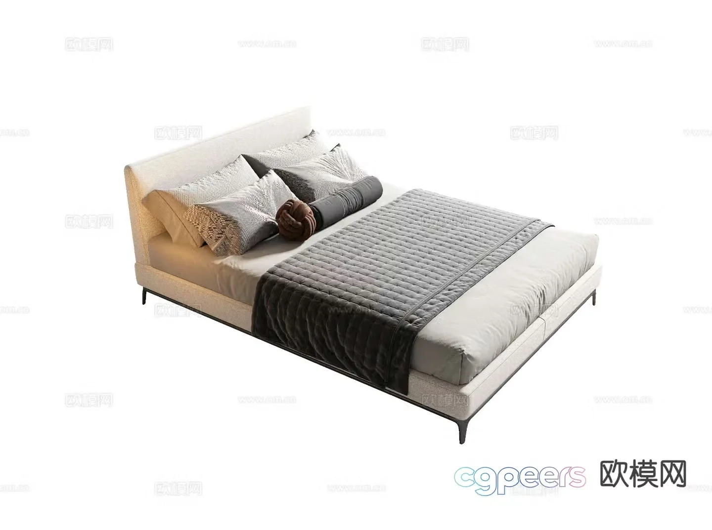 Modern single bed 3d model