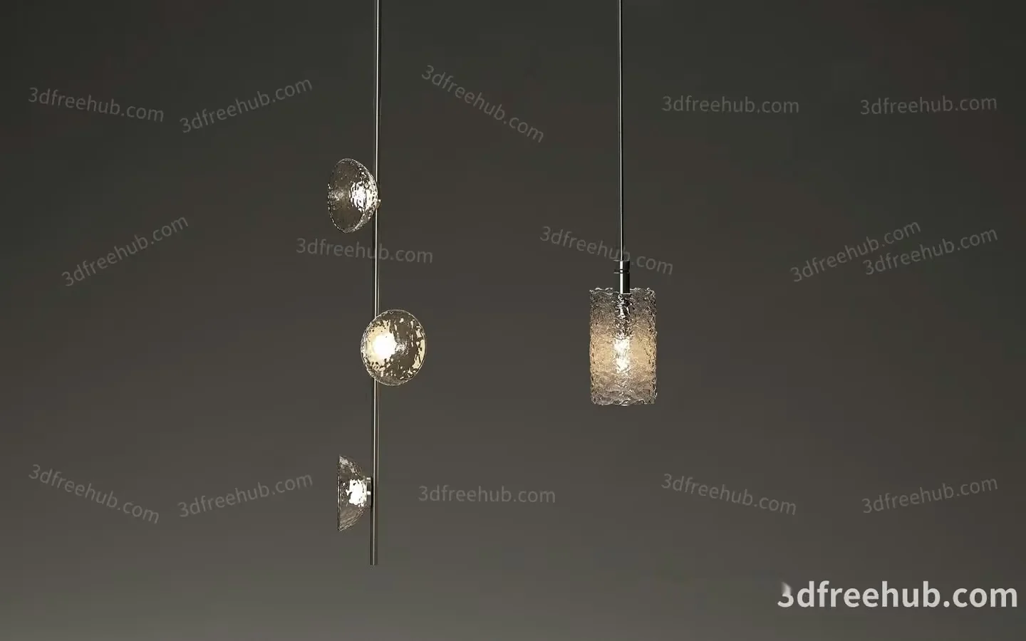 Gold Light Fixture 3D Model – 18735 – VRAY Render