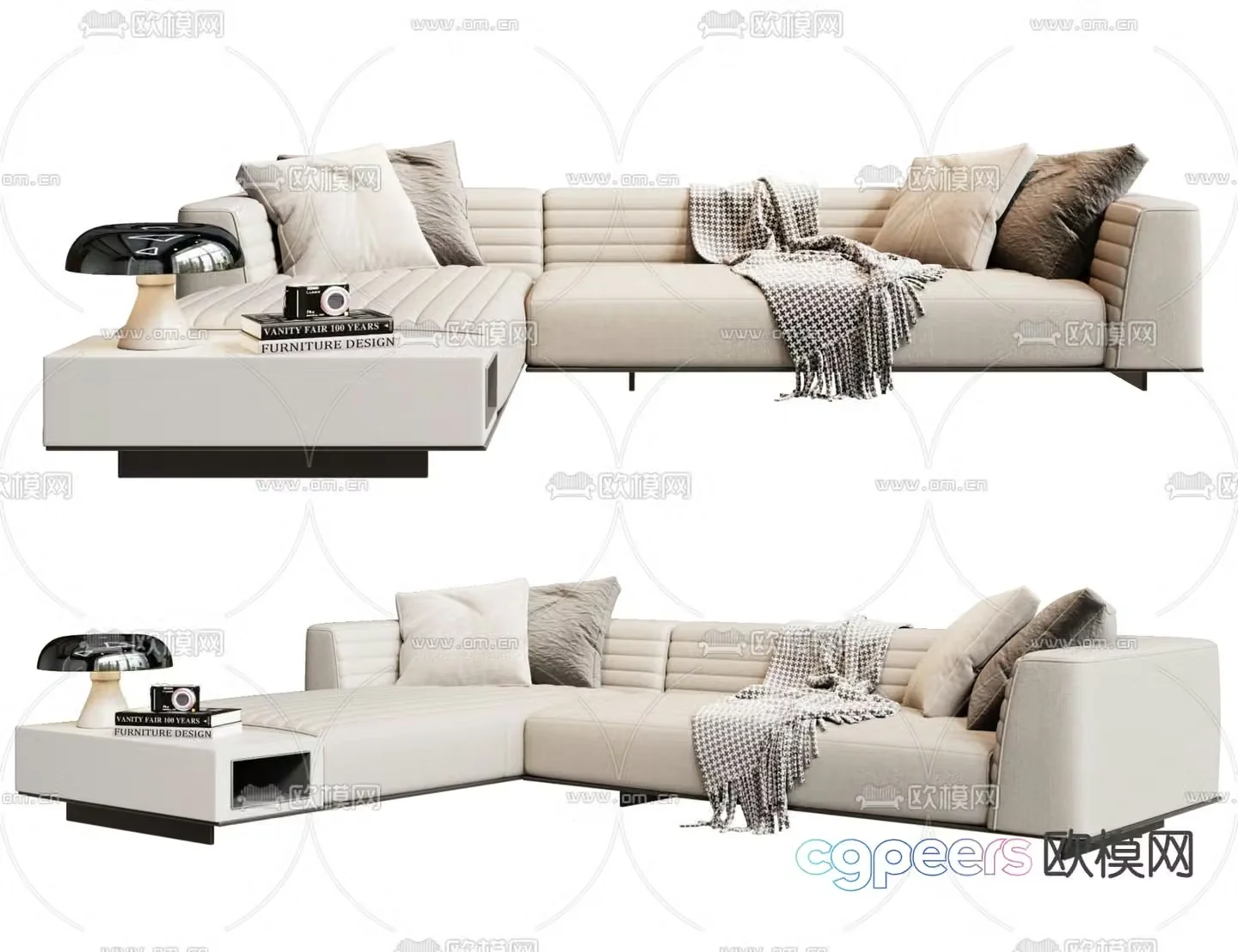 Pertica modern corner sofa 3d model