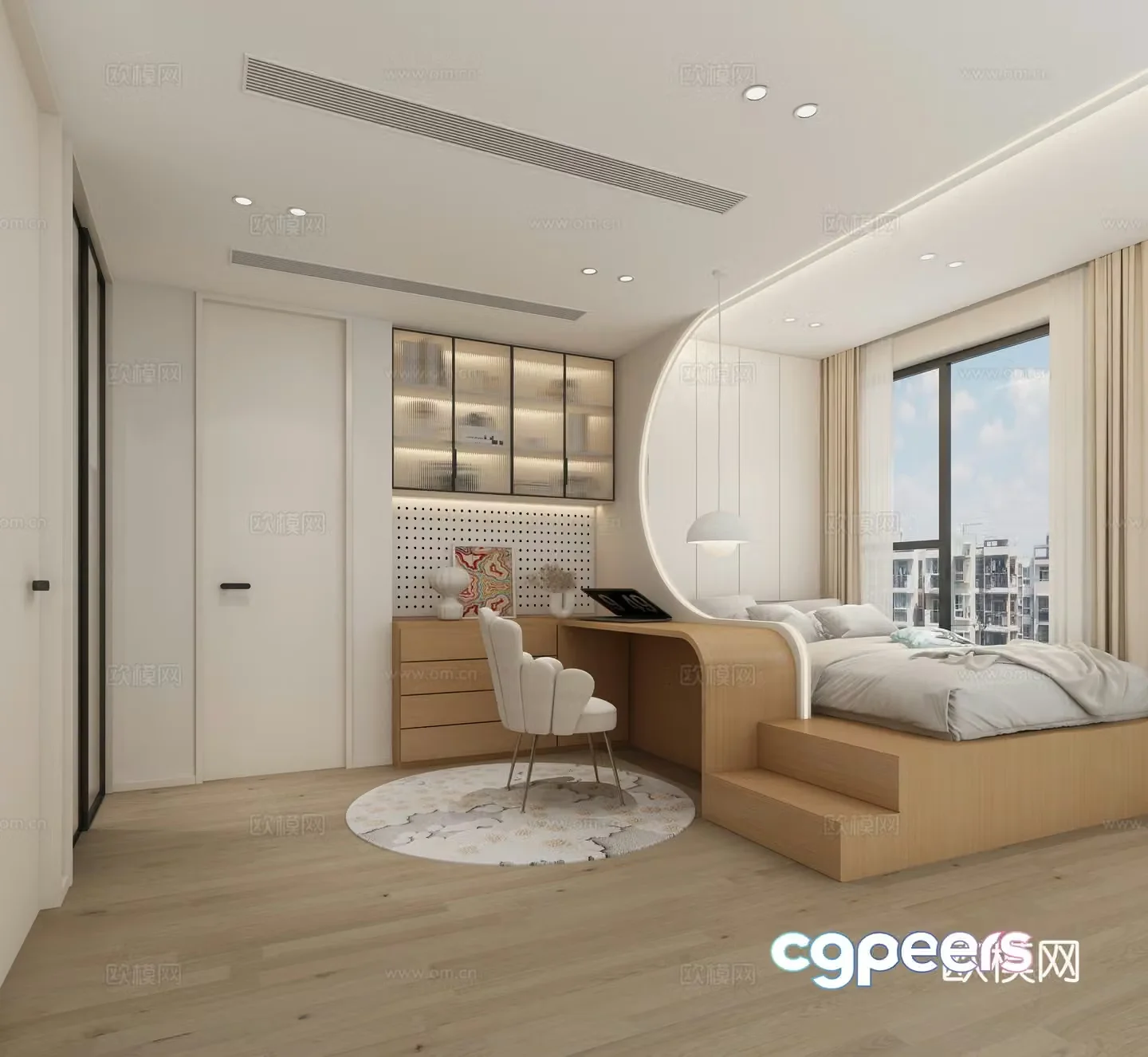 Modern tatami bedroom 3d model