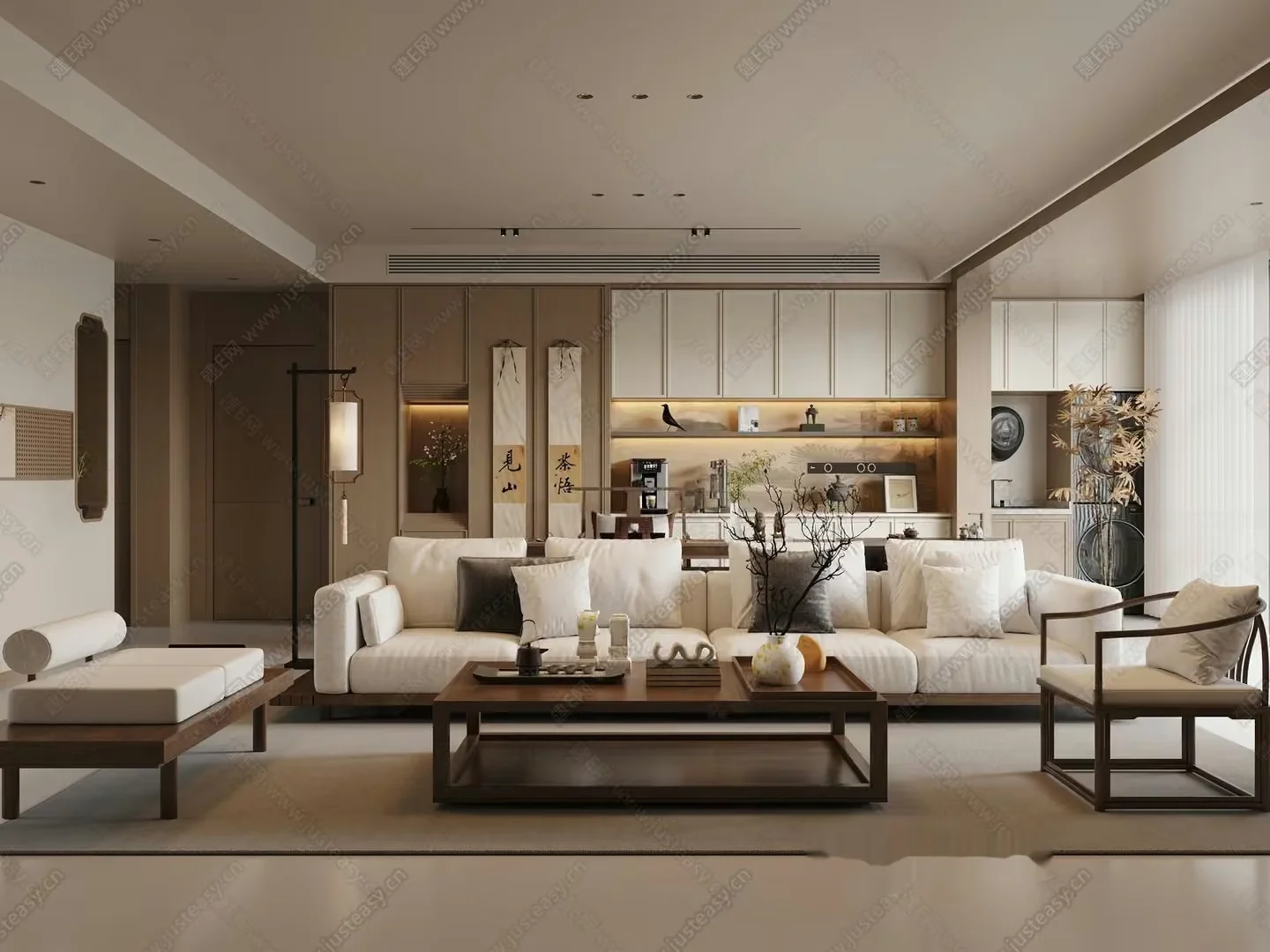 Modern Living Room 3D Model – 4865 – VRAY Render