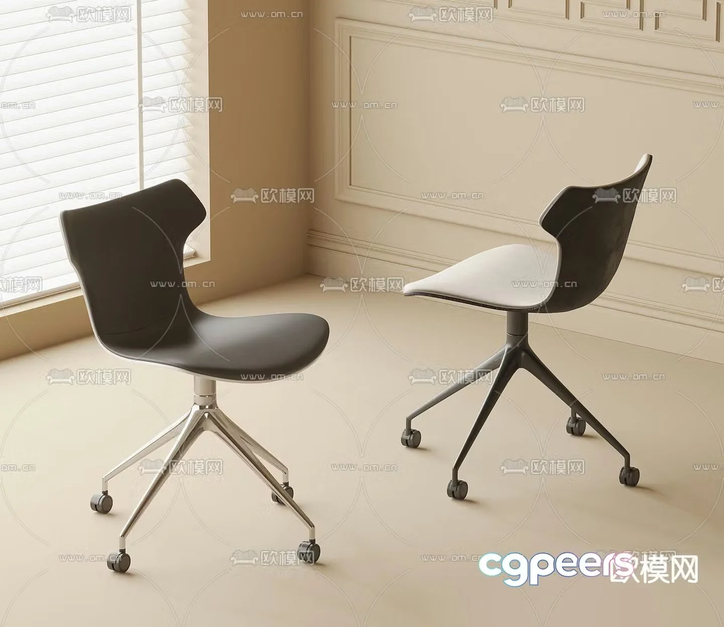 Swivel single chair dining chair 3d model