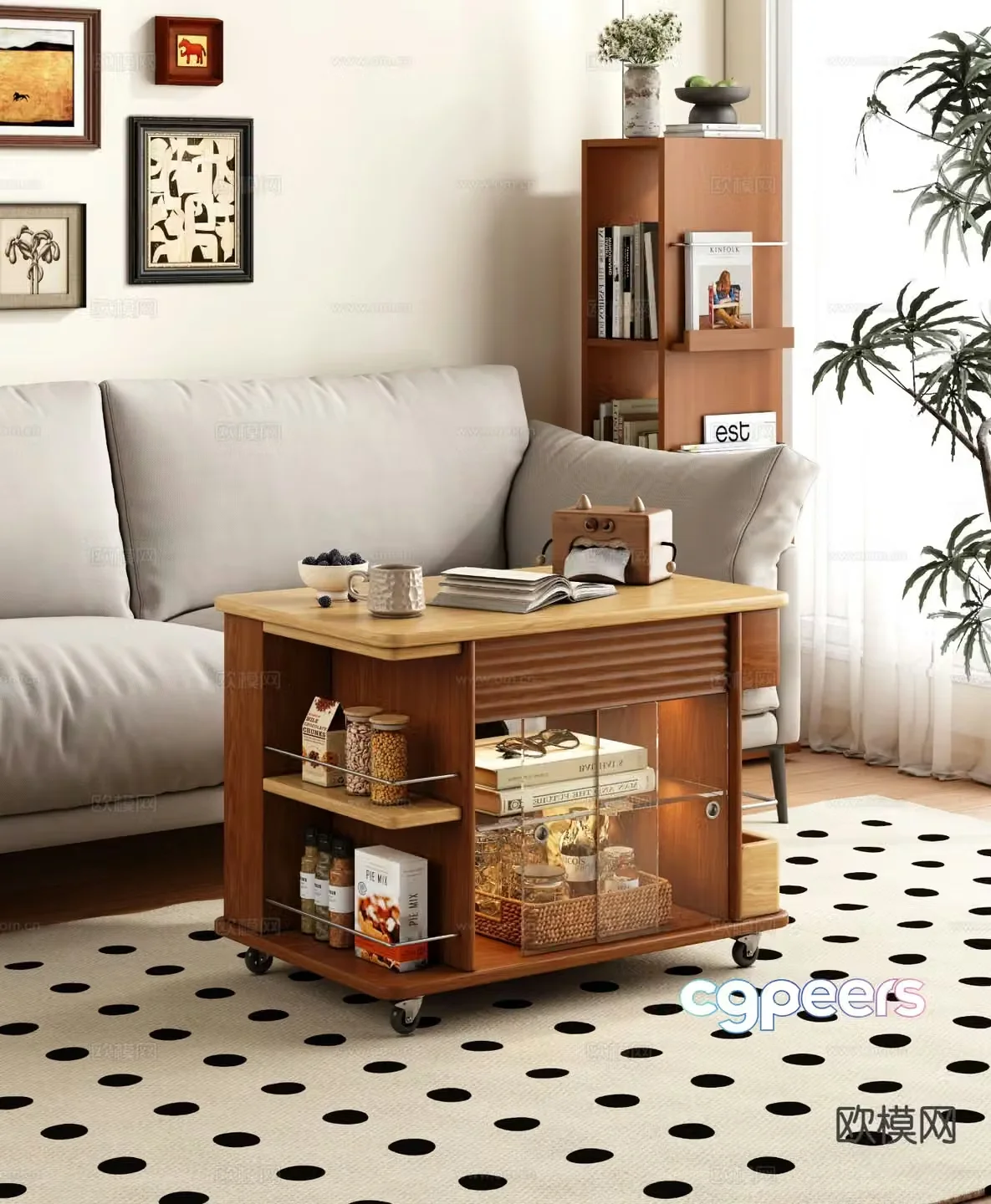 Middle style Moving side table Moving angle table 3D model
