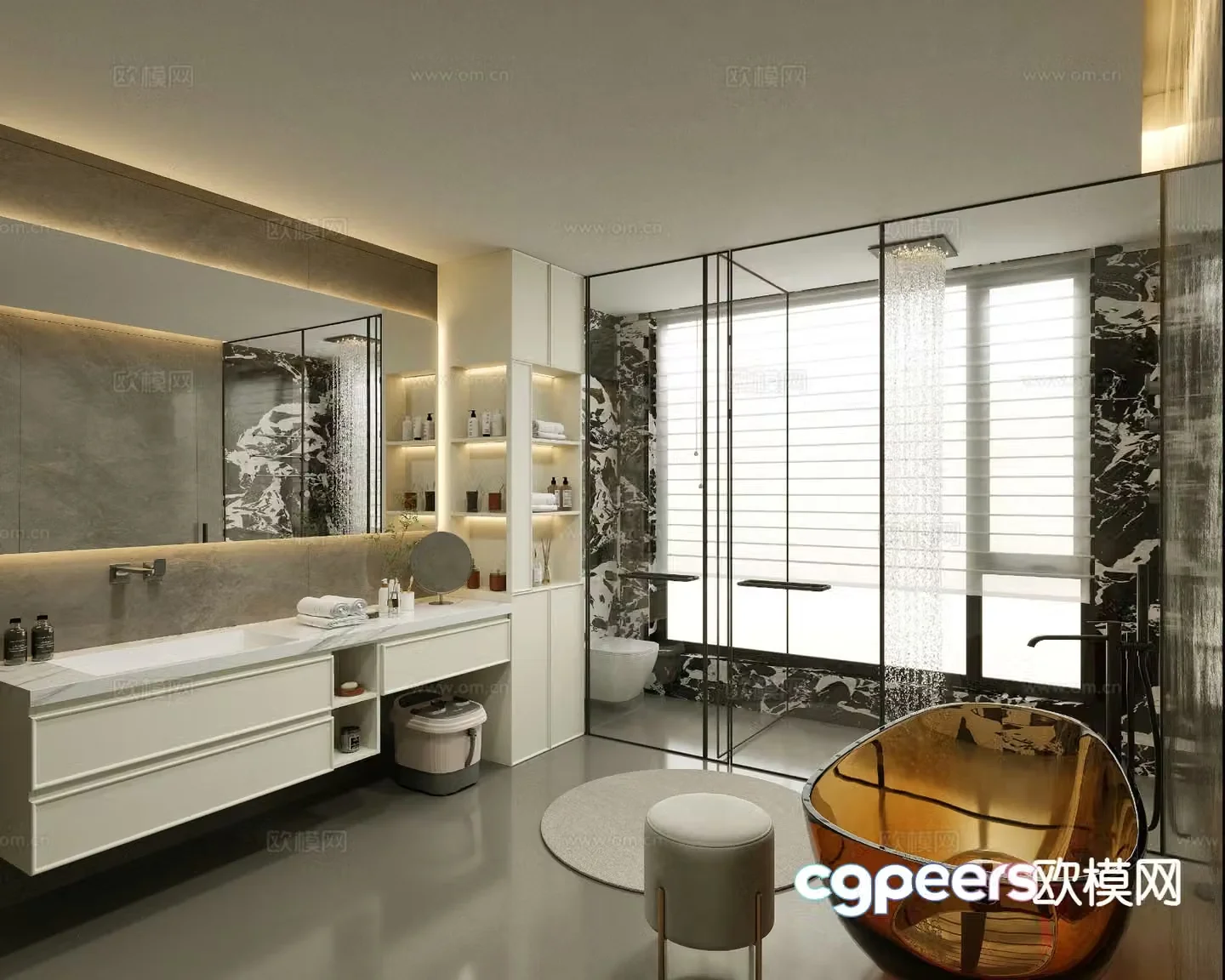 Modern bathroom bathroom toilet 3d model