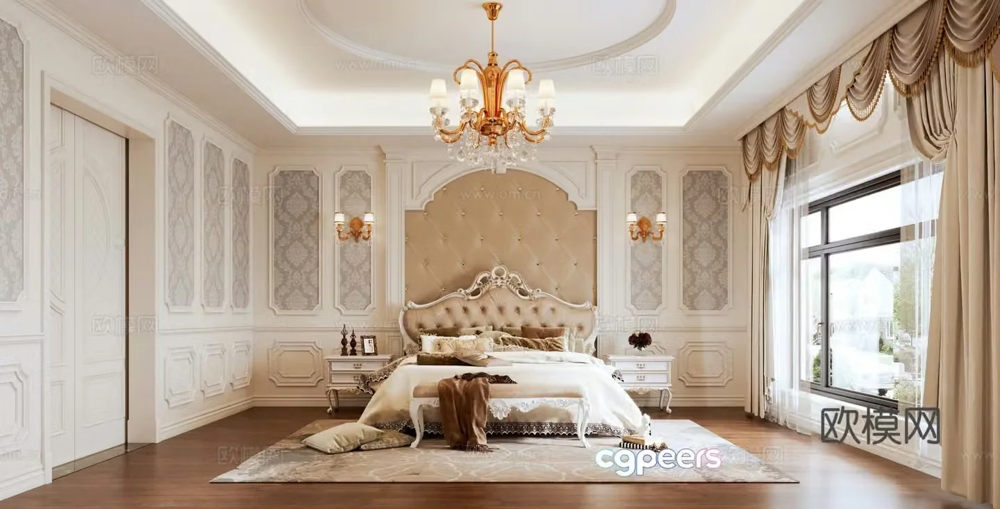 European style bedroom 3d model