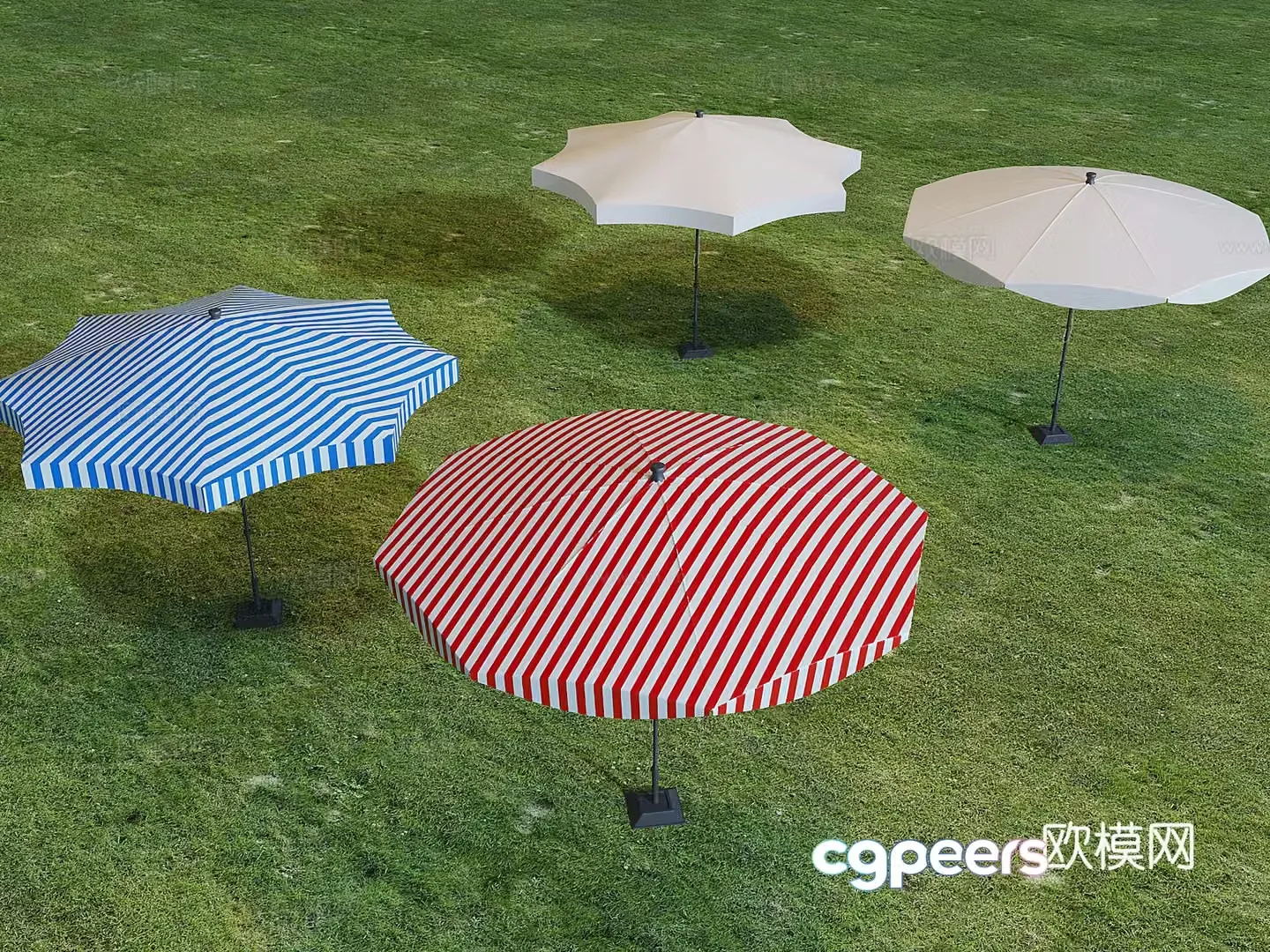 Outdoor awning parasol camping parasol 3d model