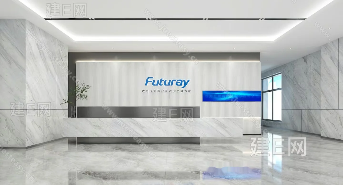 A Futuray Sign In A Modern Office 3D Model – 14302 – VRAY Render