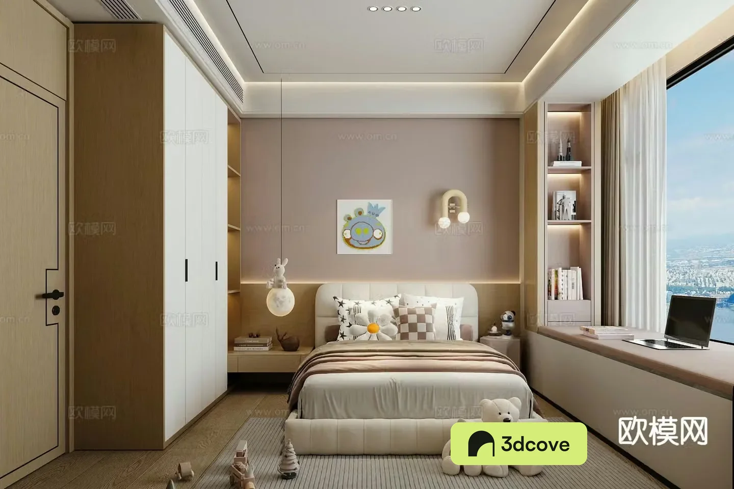 Modern minimalist children’s room 3D model of children’s room