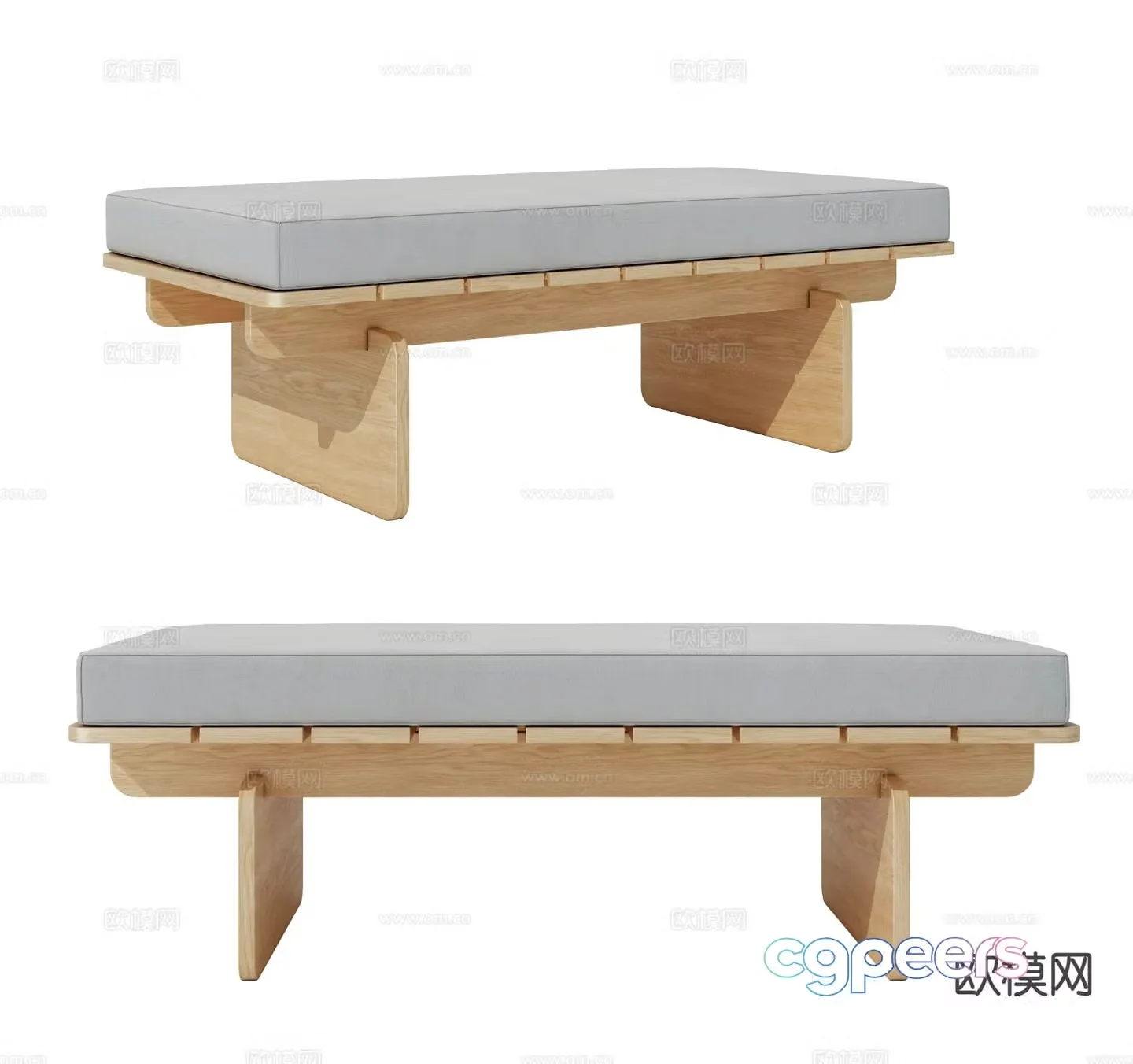 Nordic bed end stool sofa stool bench shoe changing stool 3d model