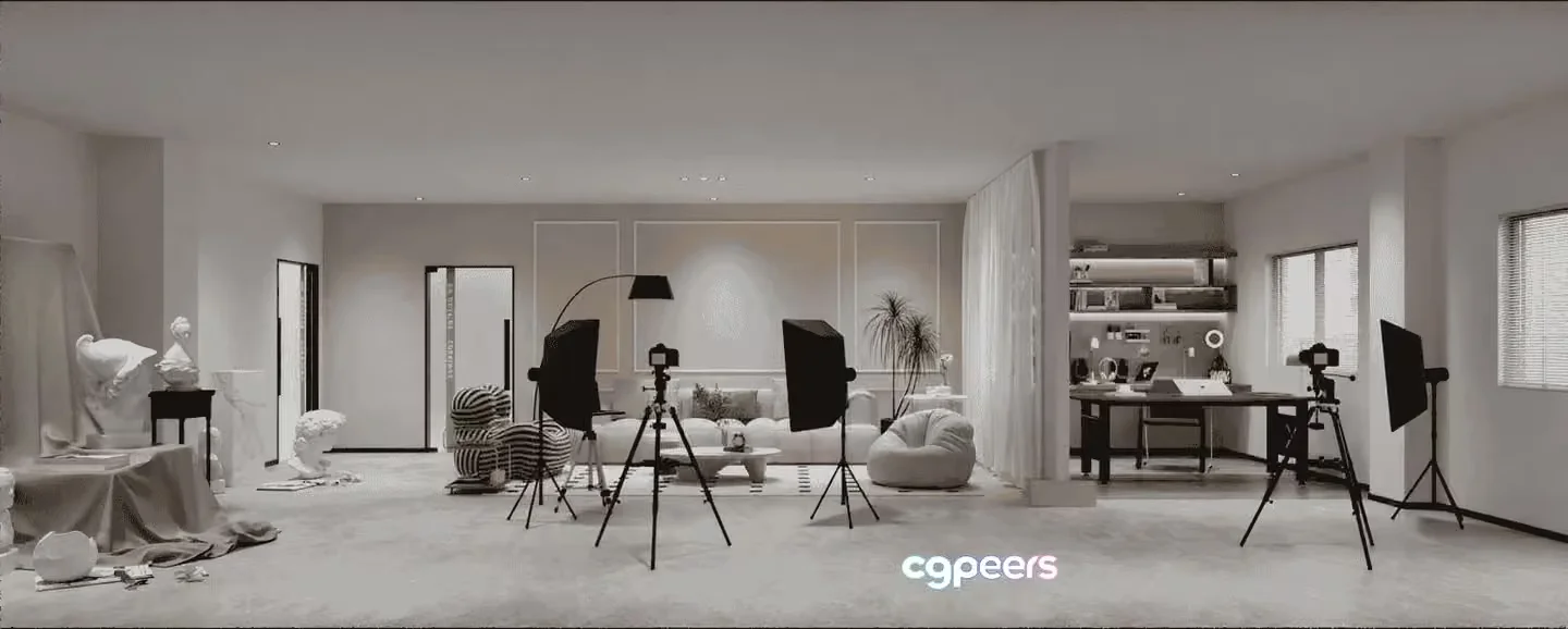 Modern Living Room 3D Model – 15829 – CORONA Render