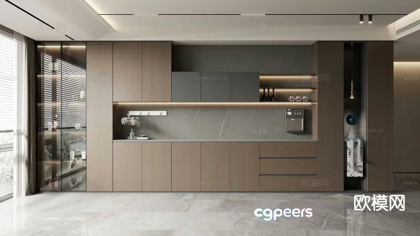Modern wine cabinet sideboard 3d model