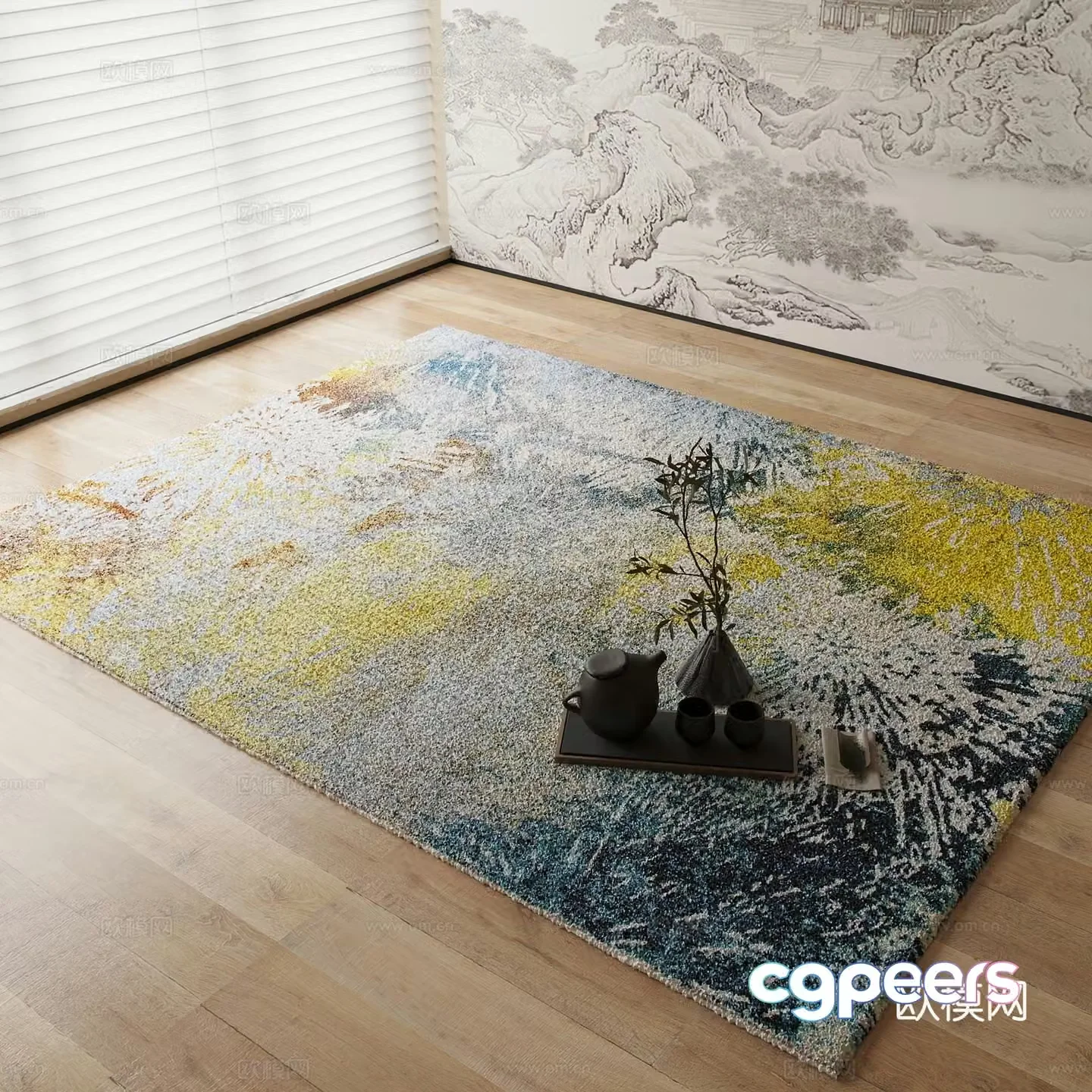 New Chinese carpet 3D model