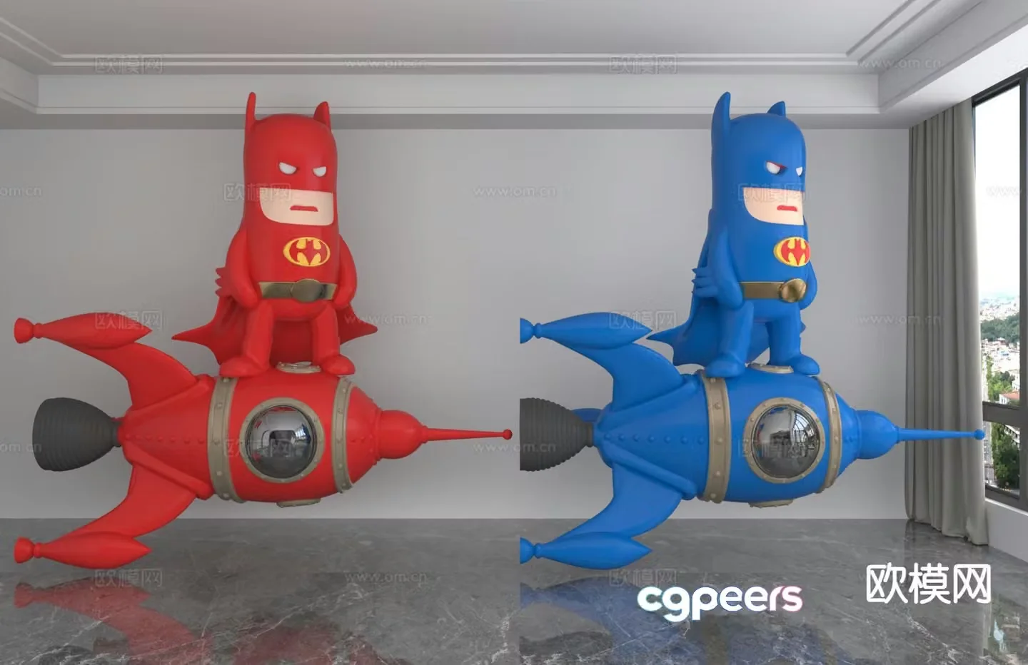 Modern Batman doll trendy ornaments 3D model
