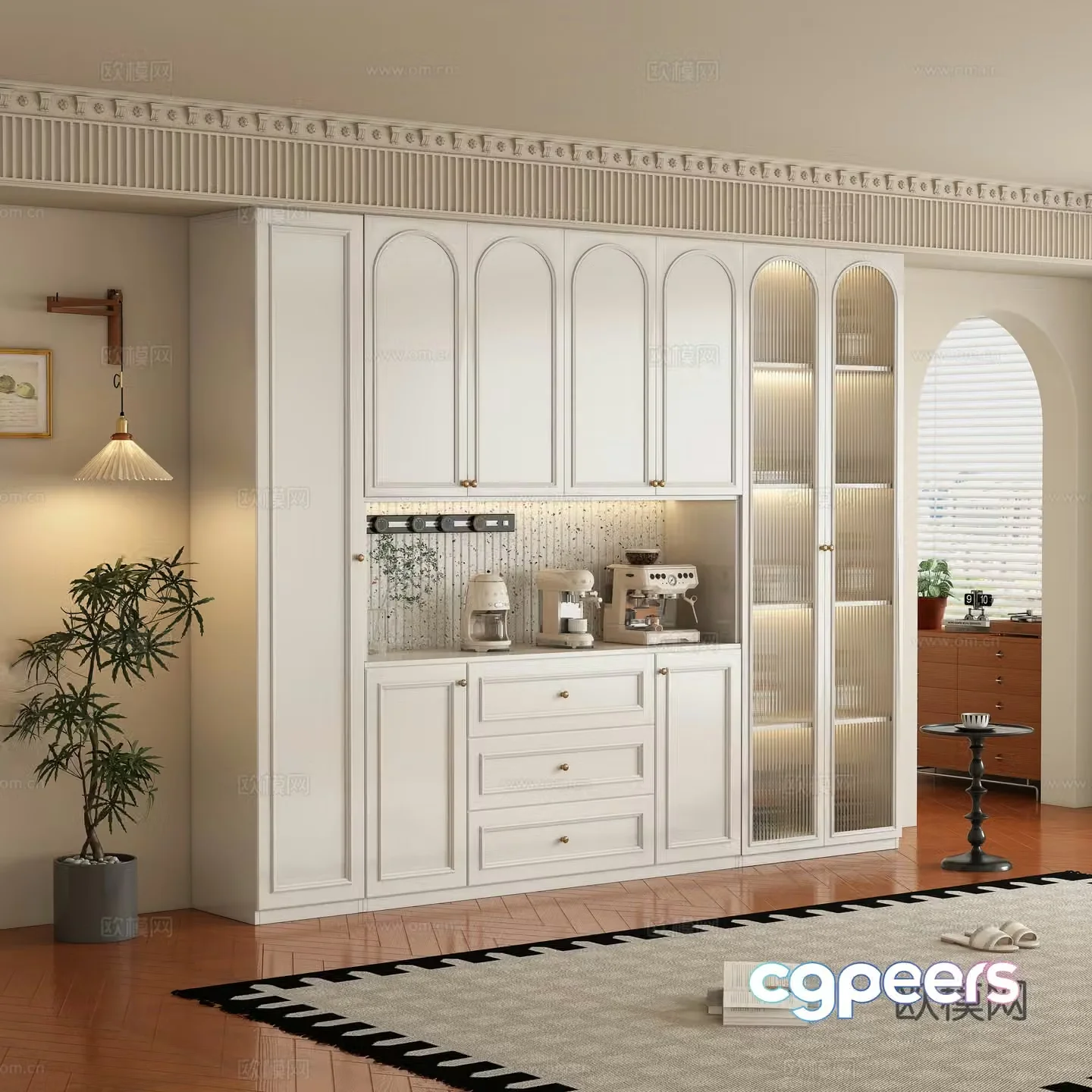 Middle-aged wine cabinet 3D model