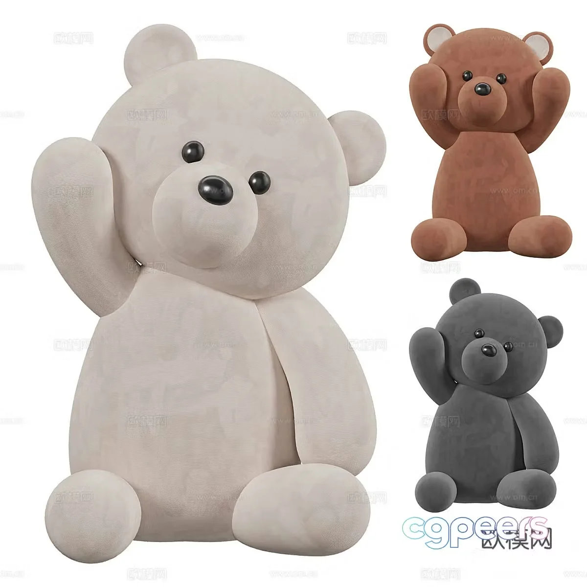 Teddy bear plush toy 3d model