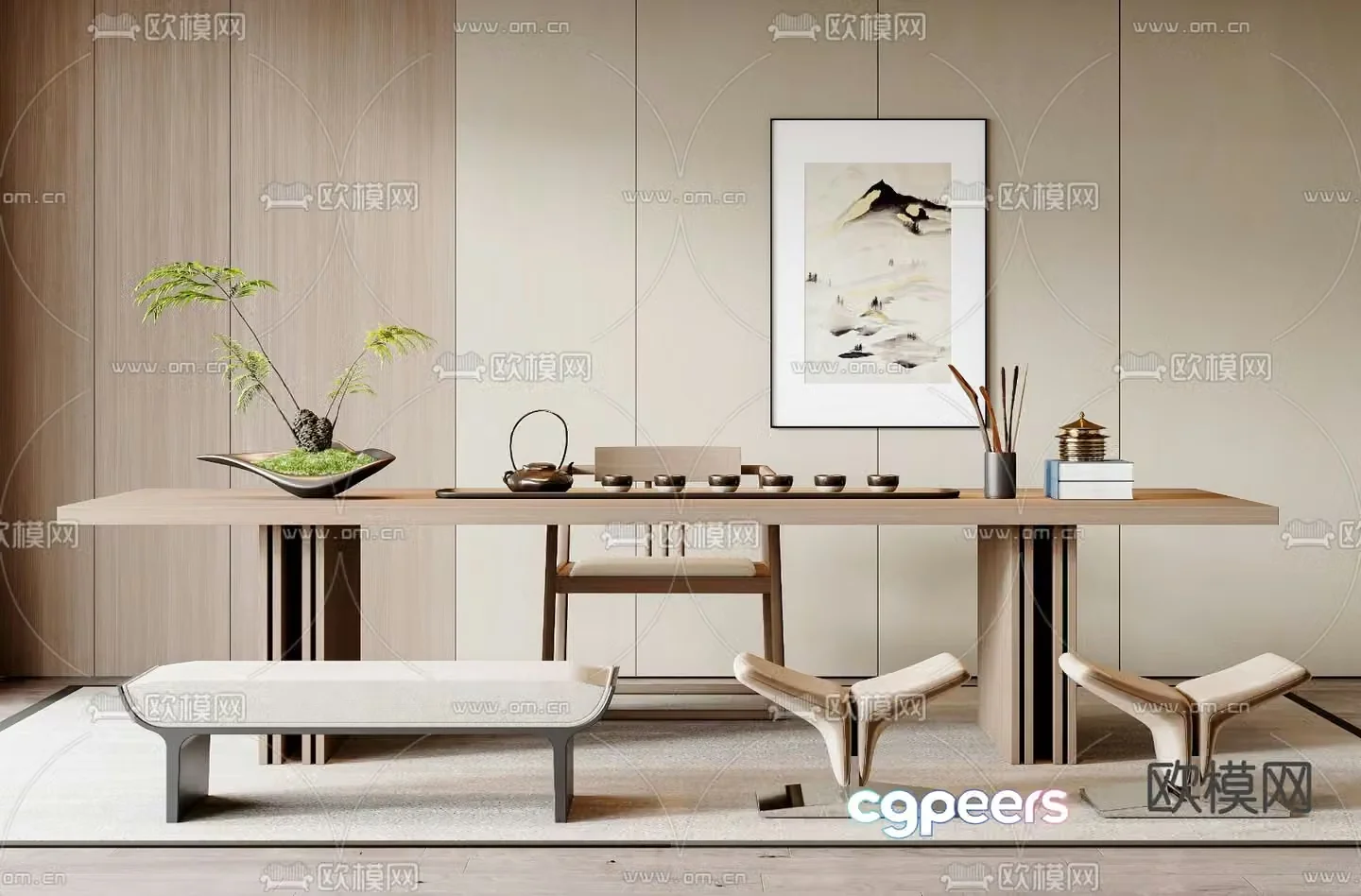Modern tea table tea table 3d model