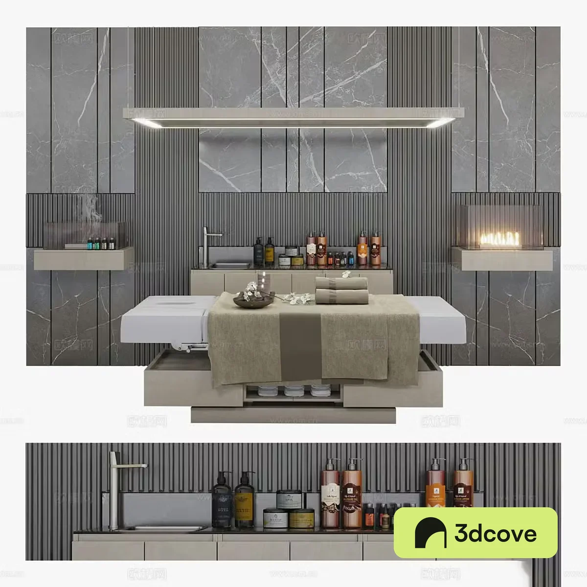 New Chinese style spa salon beauty massage area