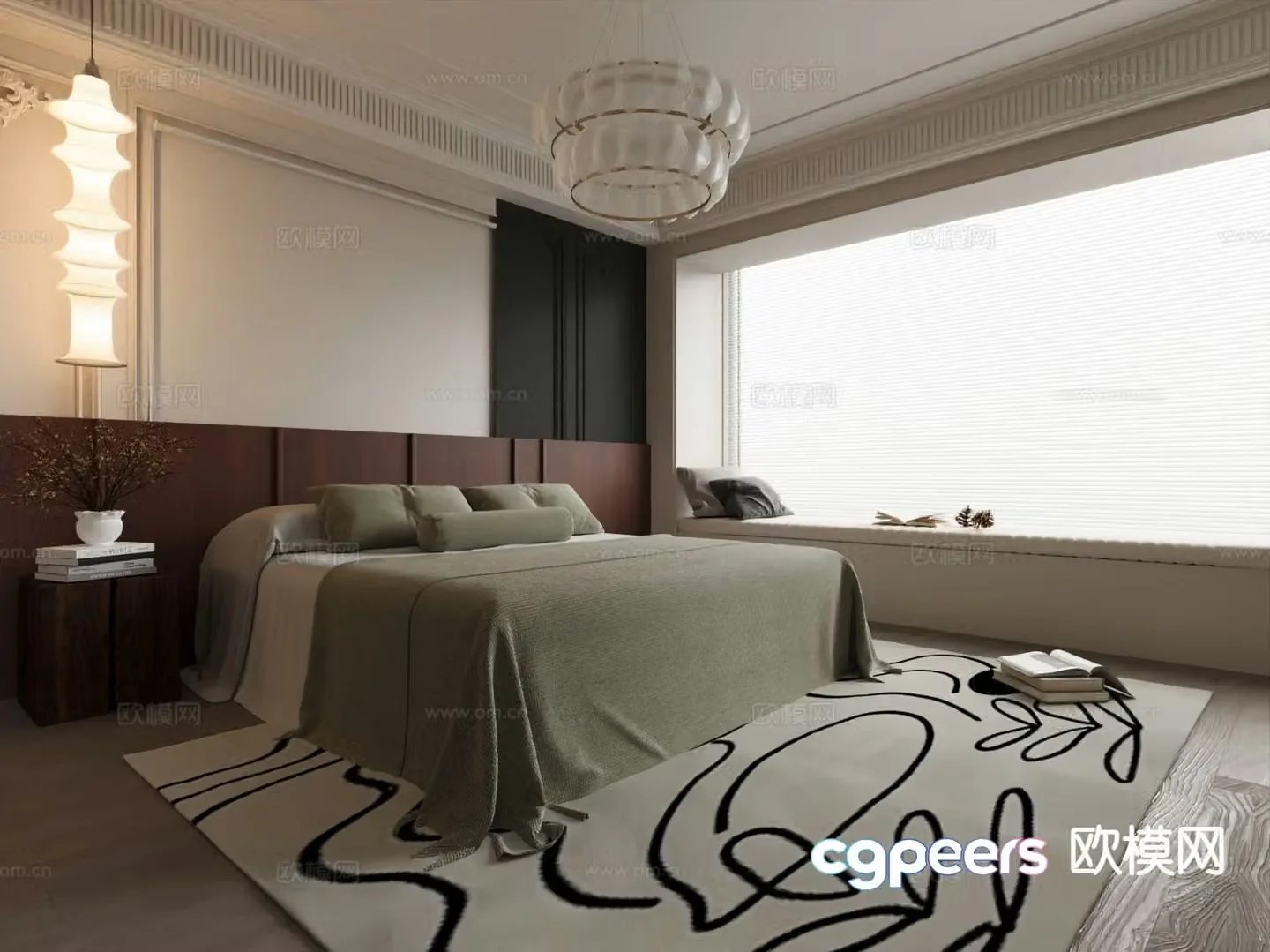 Medieval style bedroom master bedroom 3d model