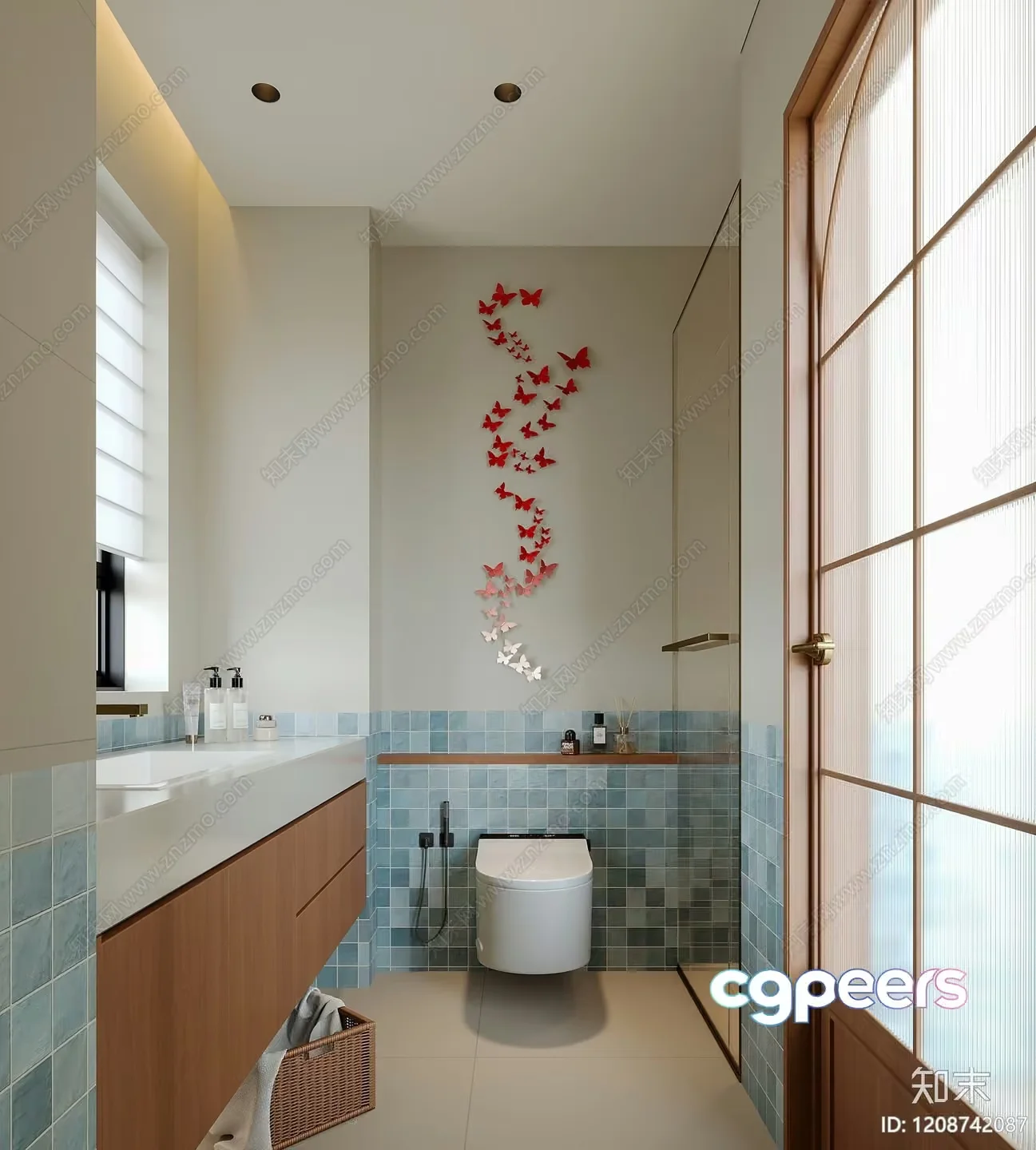 A Modern Bathroom 3D Model – 22395 – VRAY Render