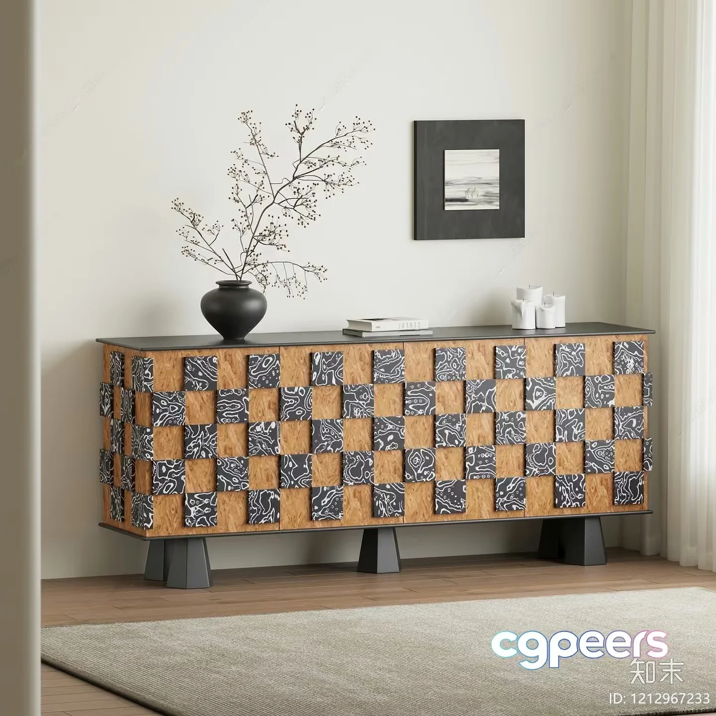 Modern Sideboard Furniture 3D Model – 16893 – VRAY Render