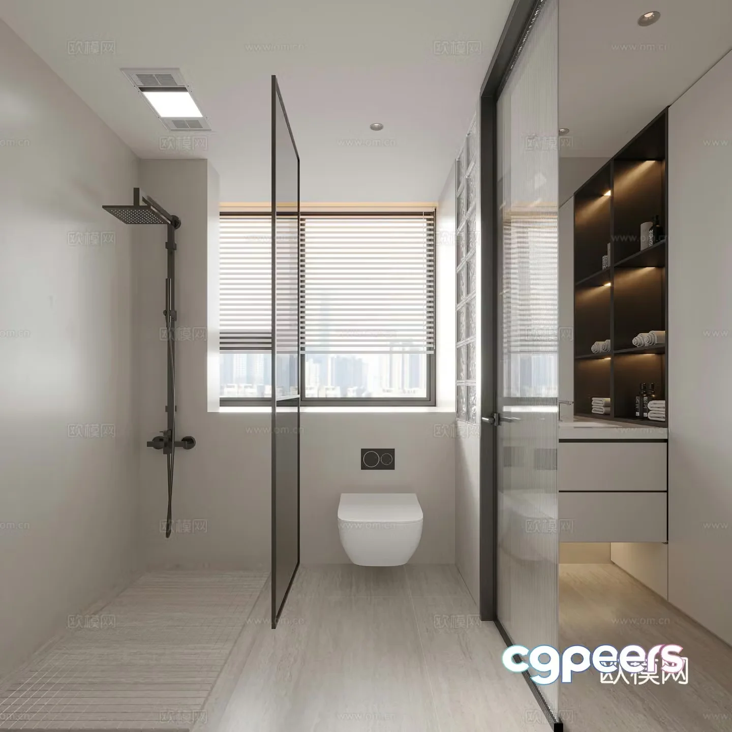 Italian minimalist bathroom 3D model