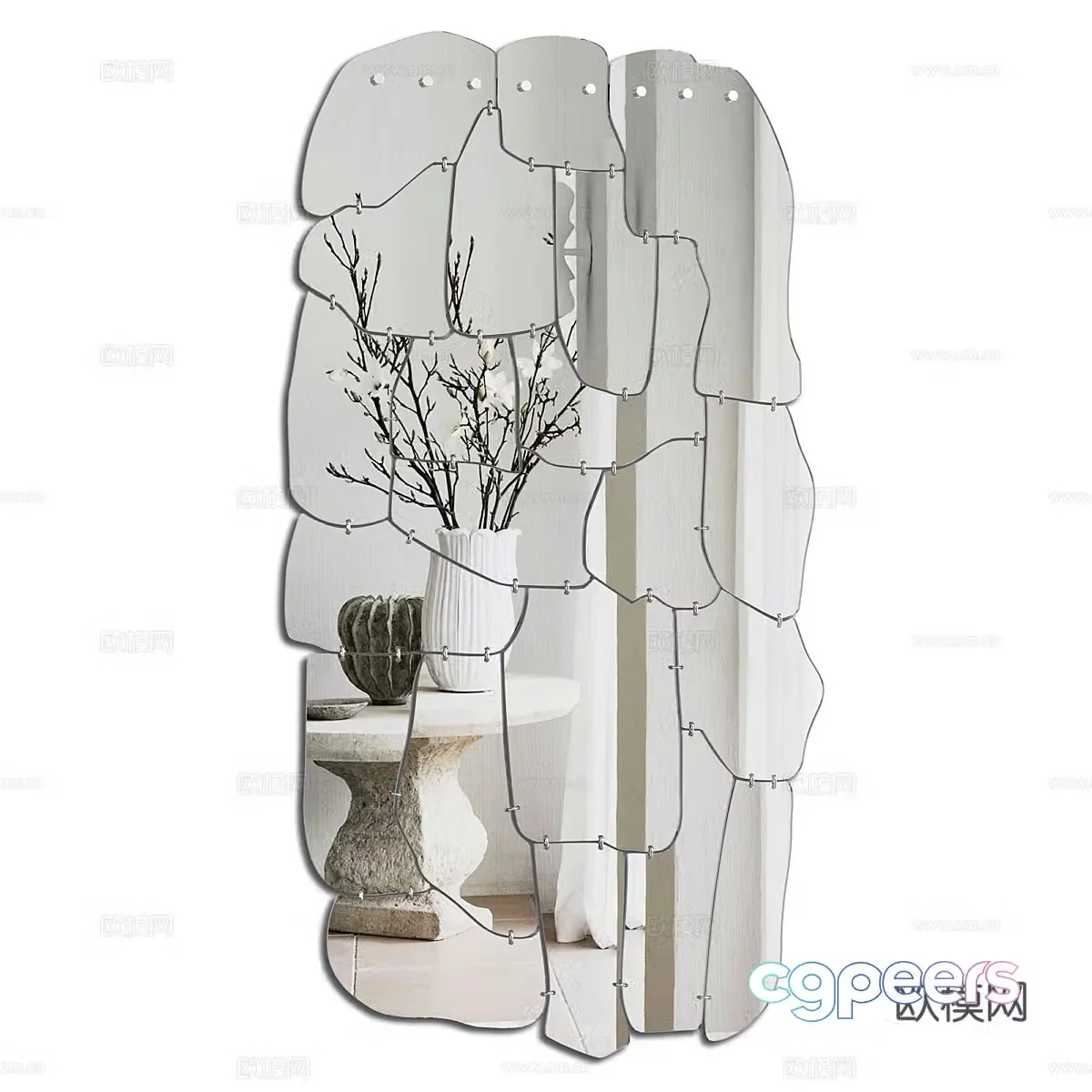 Mirror Decorative mirror Full-body mirror Clothes changing mirror Special-shaped mirror Mirror hanging decoration Mirror wall decoration 3D model