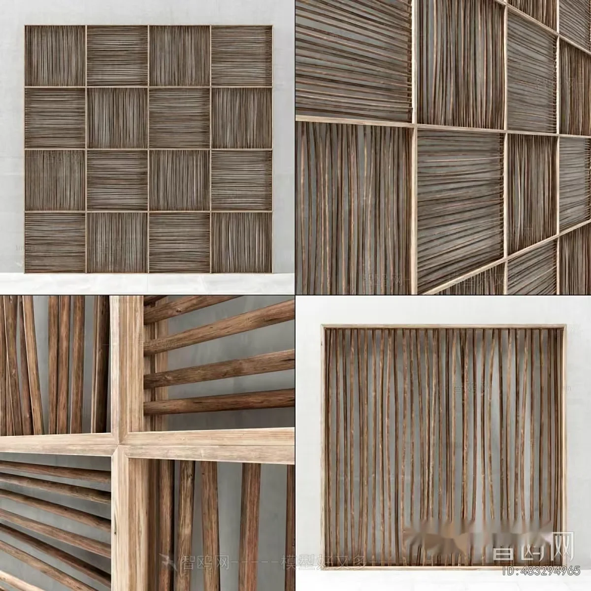Wooden Decorative Wall Panel 3D Model – 14947 – VRAY Render
