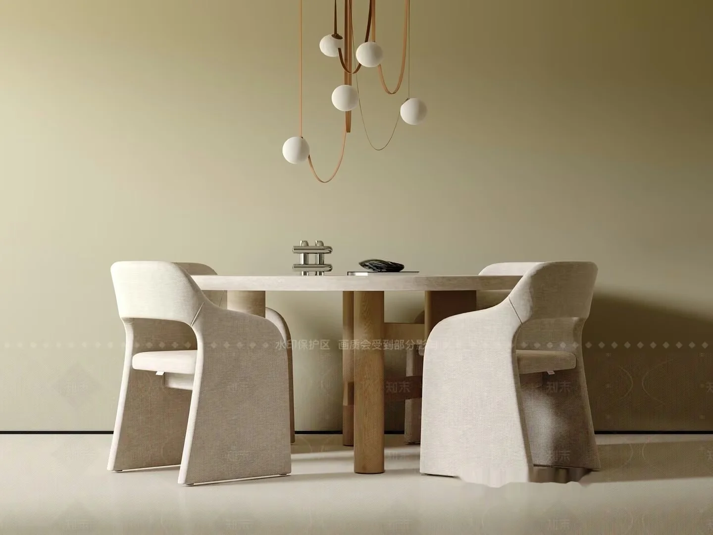 Modern Minimalist Dining Room 3D Model – 15624 – CORONA Render