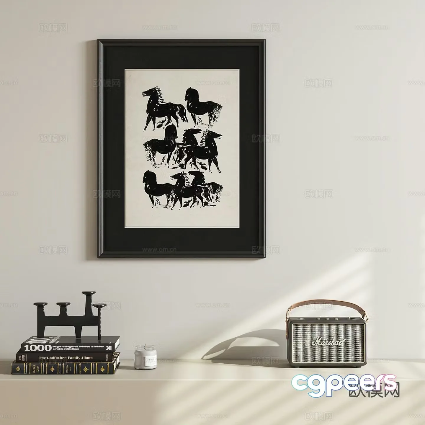 Modern medieval hanging painting 3d model