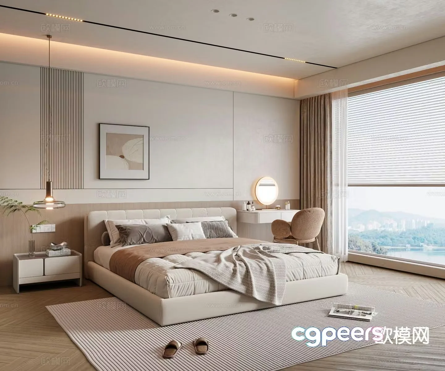 Cream style bedroom master bedroom 3d model