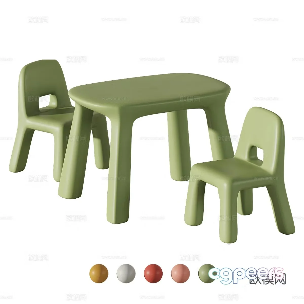 Modern children’s table and chair 3d model