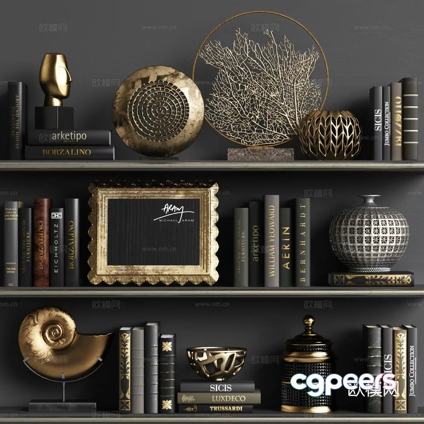 Decoration ornaments books crafts 3d model