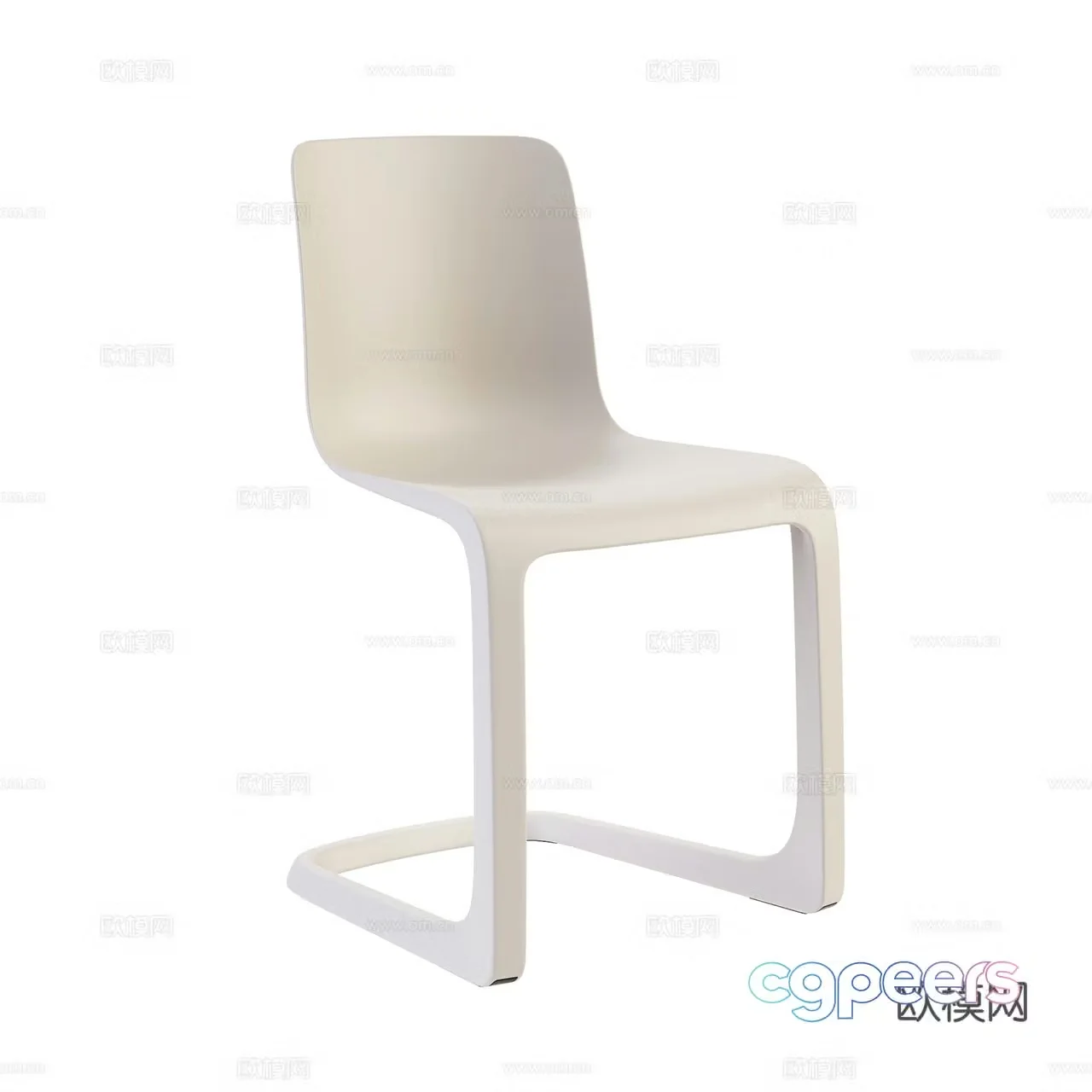 Vitra Very Simple Chair Nordic Single Chair Dining Chair Plastic Chair Book Chair 3D Model
