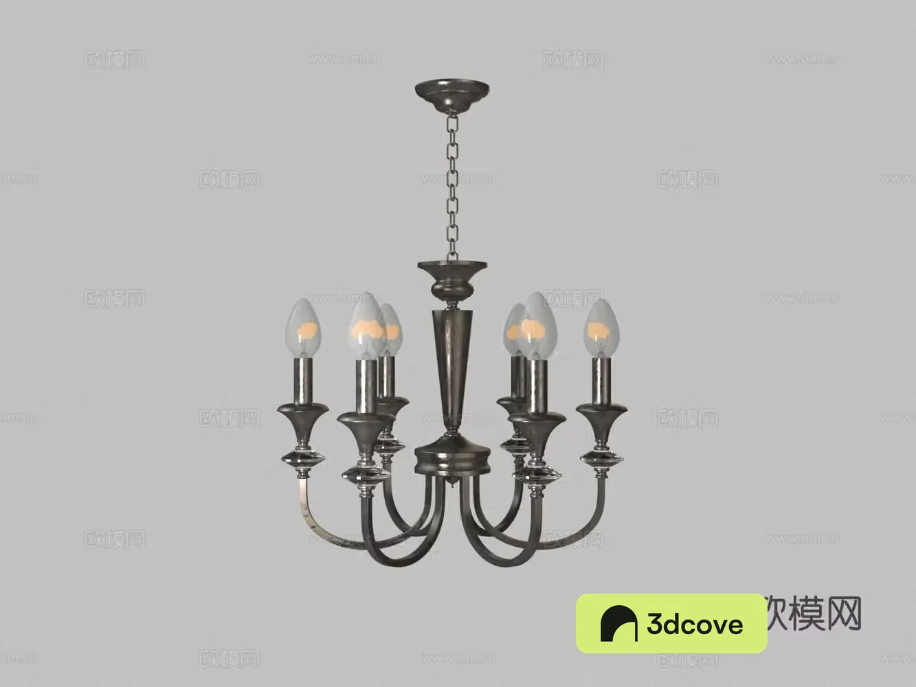 European metal six-head chandelier