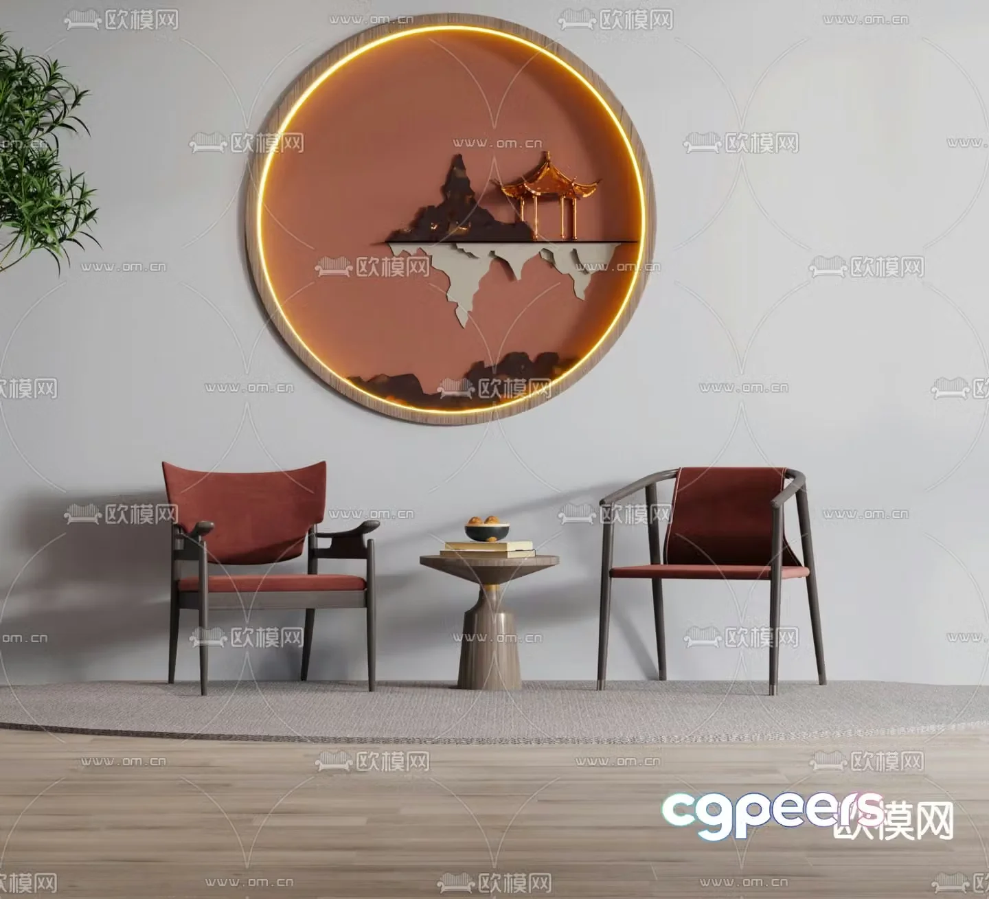 New Chinese style chair dining chair table 3d model