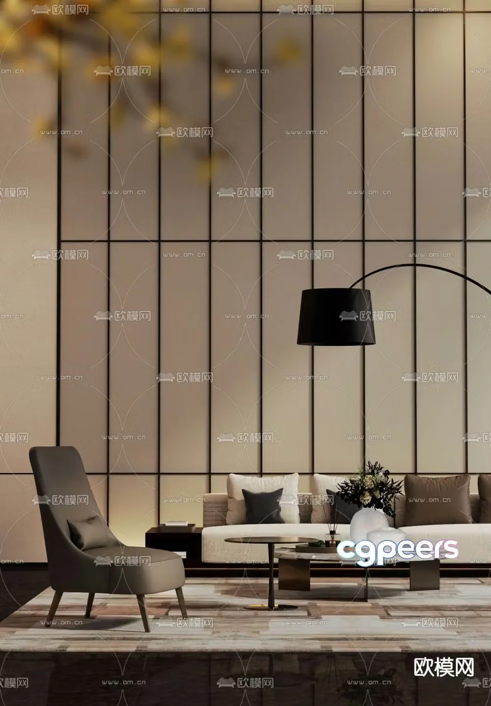 Modern sectional sofa 3d model