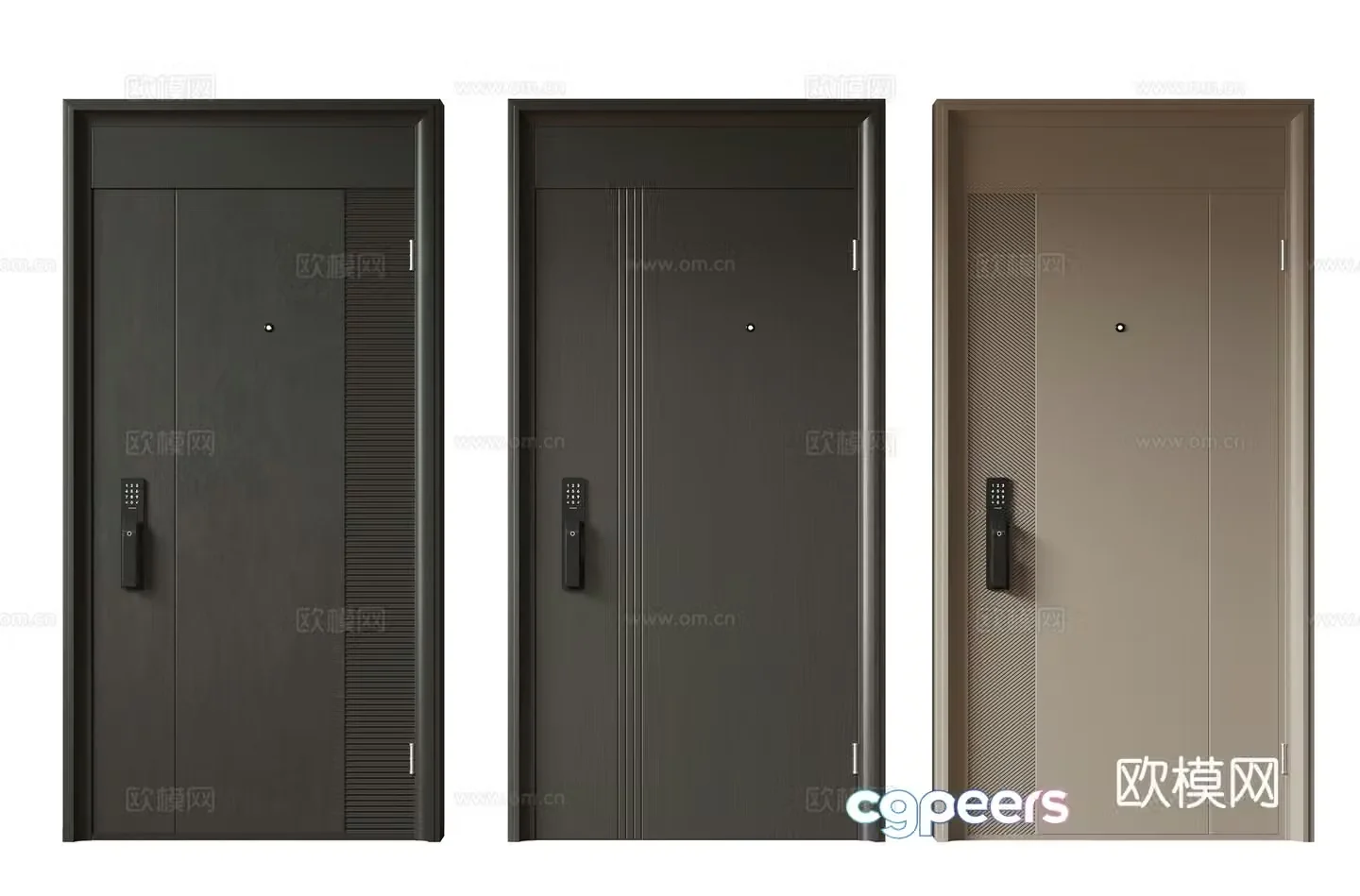 Modern minimalist entrance door medieval security door single opening door mother and child door main door password door 3D model
