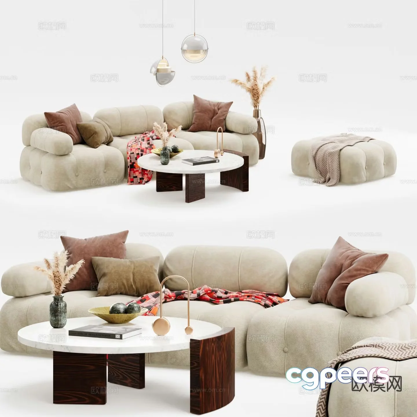 Modern sectional sofa 3d model