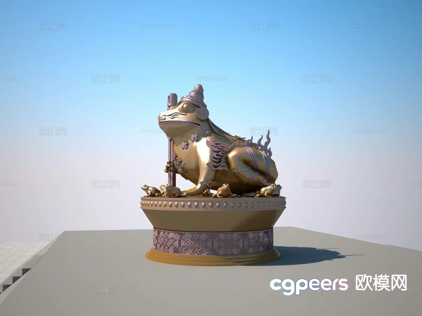 toad sculpture frog sculpture 3d model