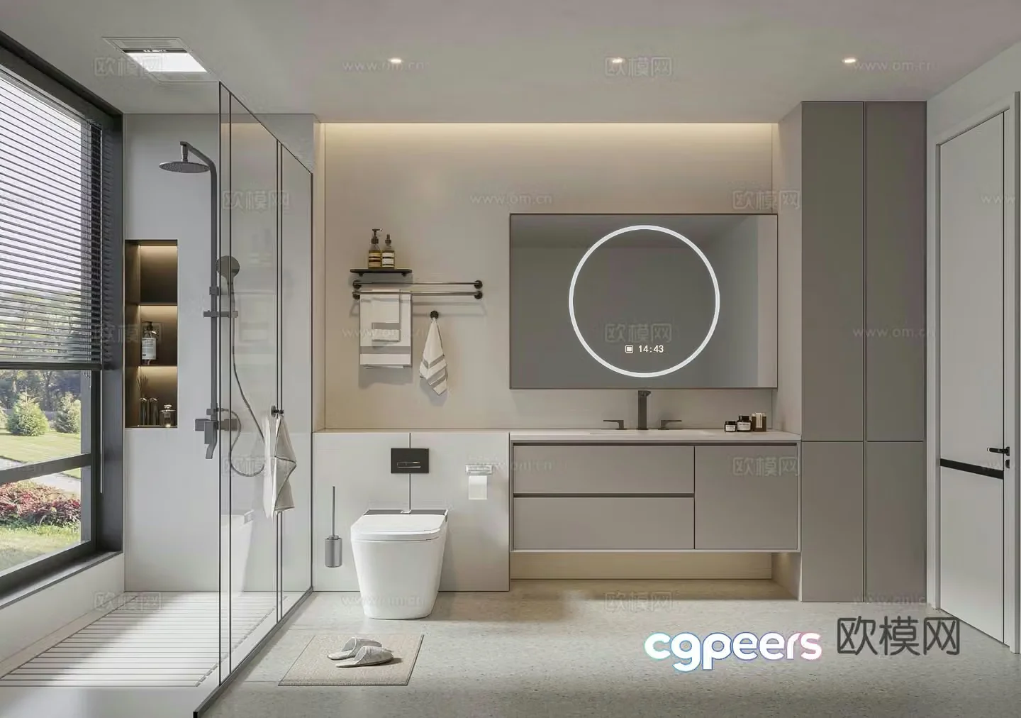 Modern bathroom wet and dry bathroom bathroom 3d model