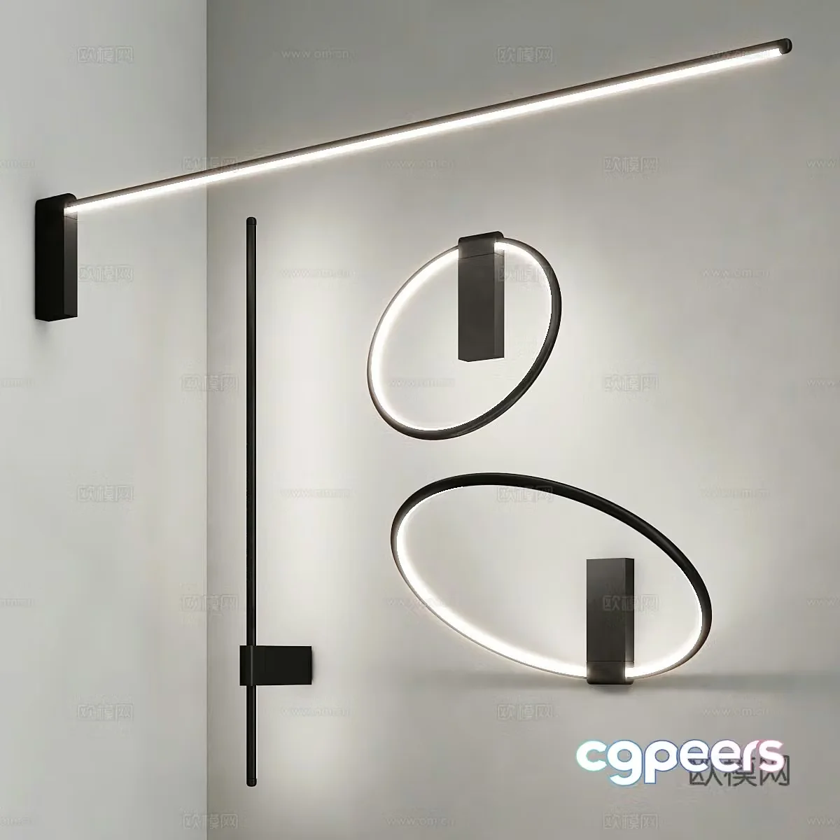 Modern Italian minimalist decorative wall lamp 3d model