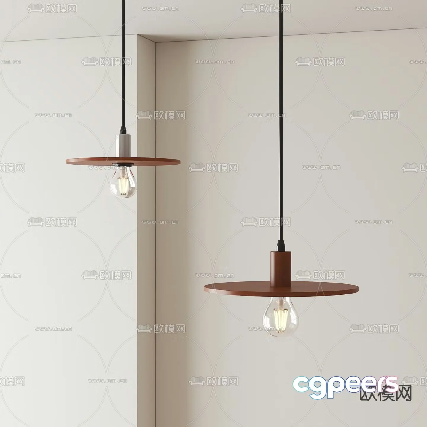 Medieval style solid wood small chandelier 3D model