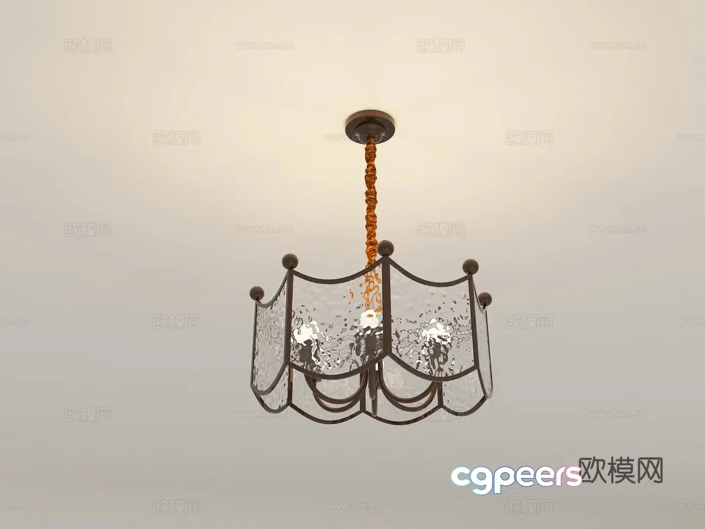 Modern French medieval style chandelier 3d model