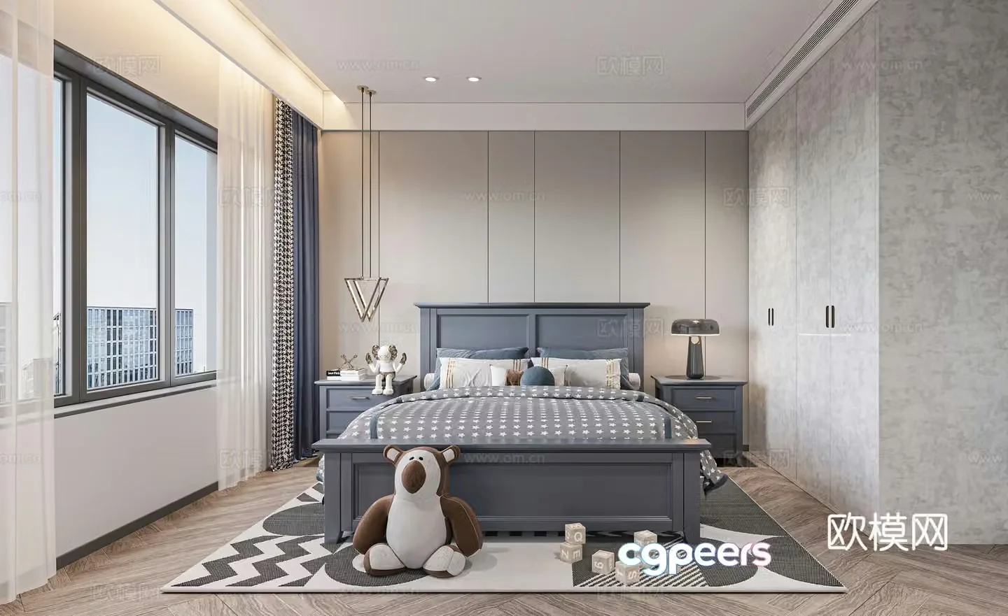 Modern boy room 3d model