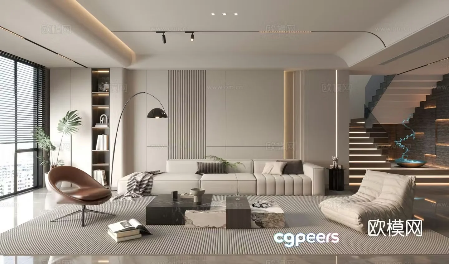Modern living room 3d model
